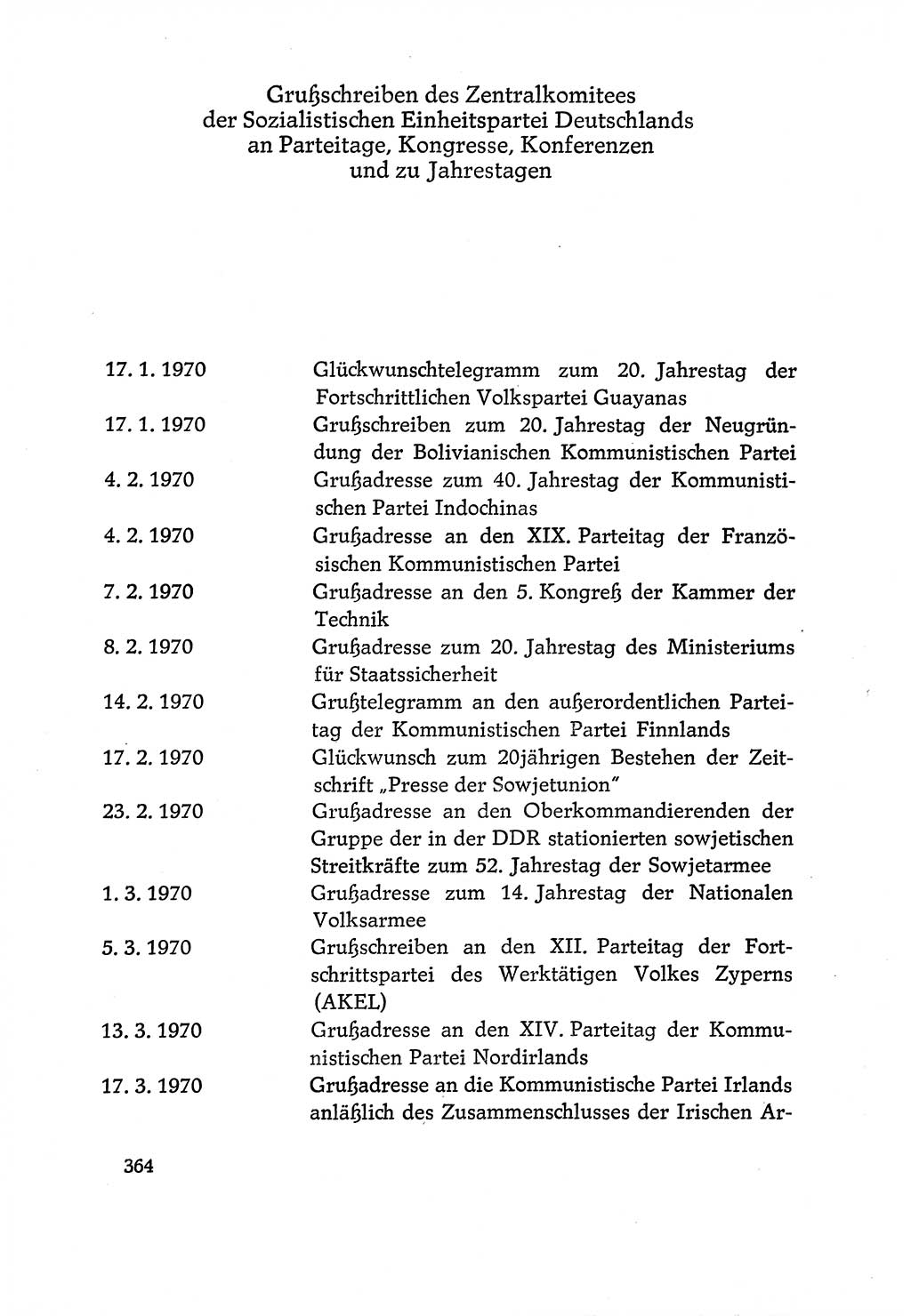 Dokumente der Sozialistischen Einheitspartei Deutschlands (SED) [Deutsche Demokratische Republik (DDR)] 1970-1971, Seite 364 (Dok. SED DDR 1970-1971, S. 364)