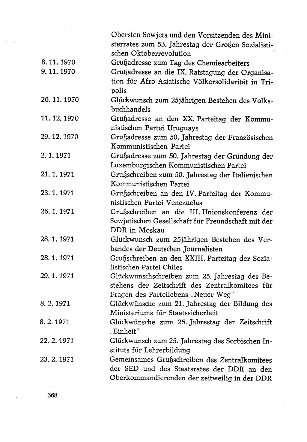 Dokumente der Sozialistischen Einheitspartei Deutschlands (SED) [Deutsche Demokratische Republik (DDR)] 1970-1971, Seite 368 (Dok. SED DDR 1970-1971, S. 368)