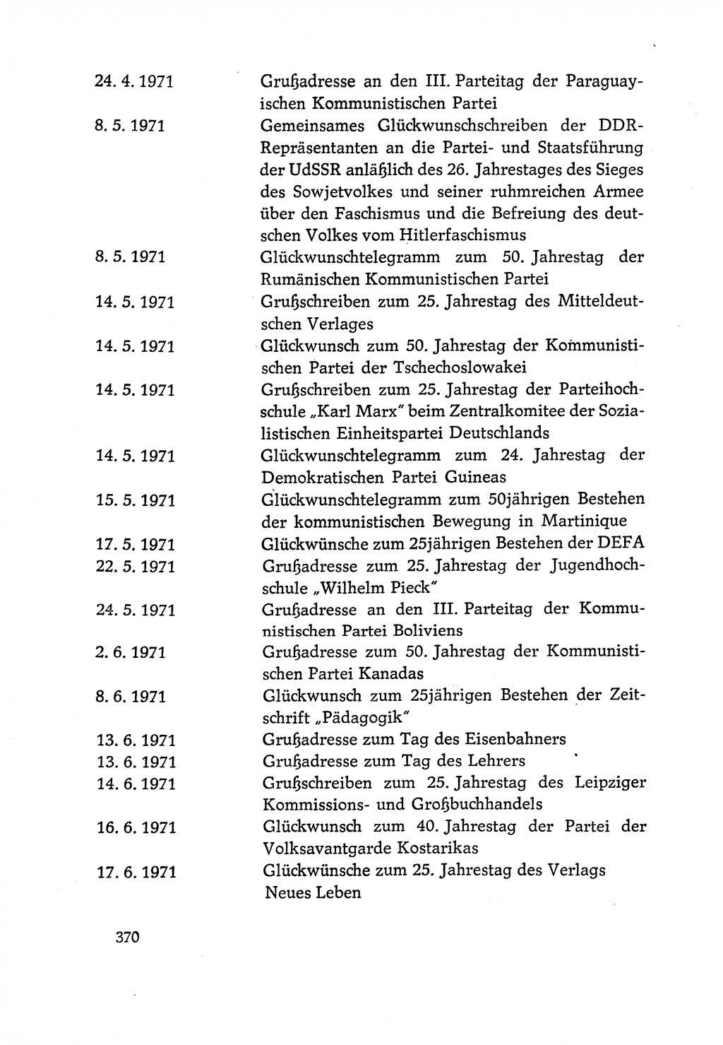 Dokumente der Sozialistischen Einheitspartei Deutschlands (SED) [Deutsche Demokratische Republik (DDR)] 1970-1971, Seite 370 (Dok. SED DDR 1970-1971, S. 370)