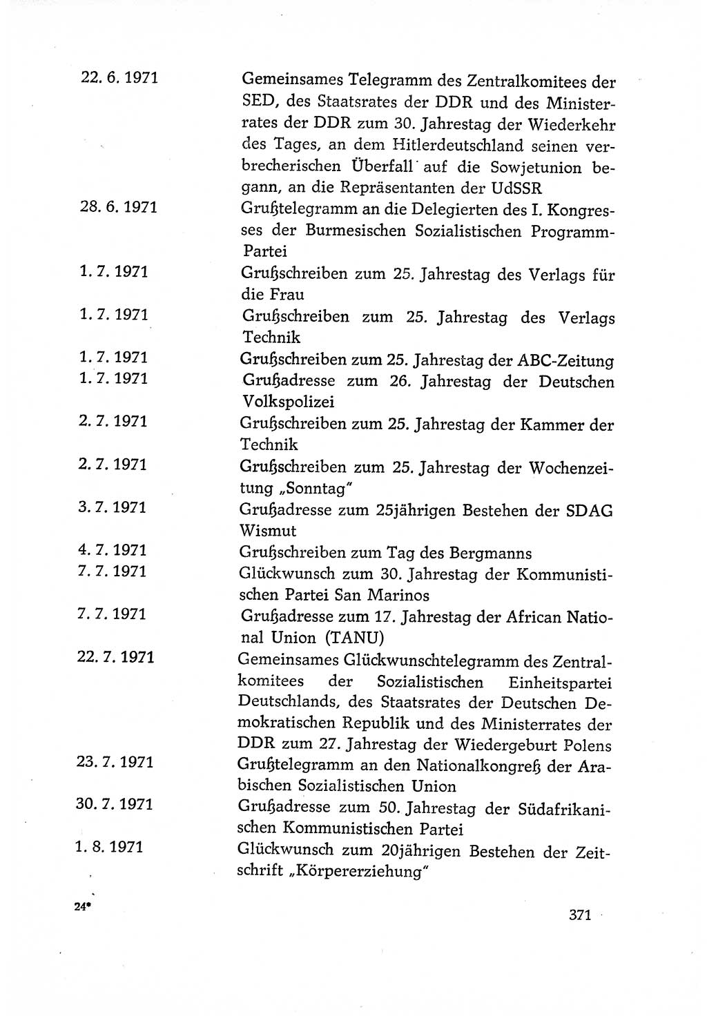 Dokumente der Sozialistischen Einheitspartei Deutschlands (SED) [Deutsche Demokratische Republik (DDR)] 1970-1971, Seite 371 (Dok. SED DDR 1970-1971, S. 371)