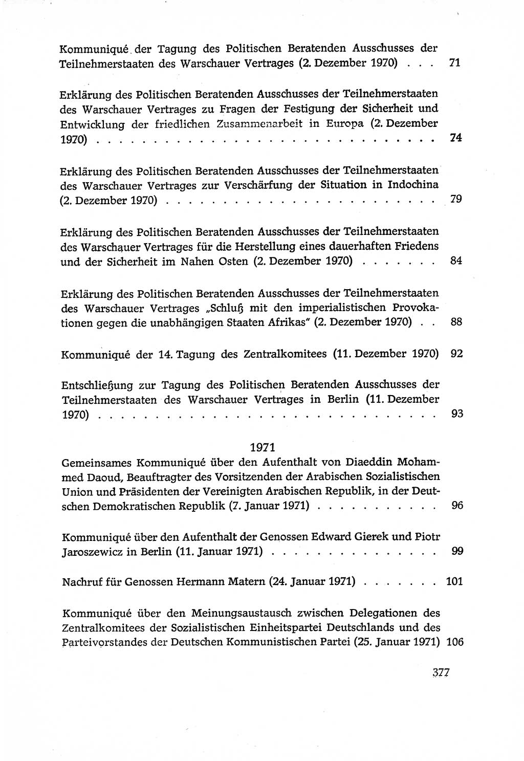 Dokumente der Sozialistischen Einheitspartei Deutschlands (SED) [Deutsche Demokratische Republik (DDR)] 1970-1971, Seite 377 (Dok. SED DDR 1970-1971, S. 377)
