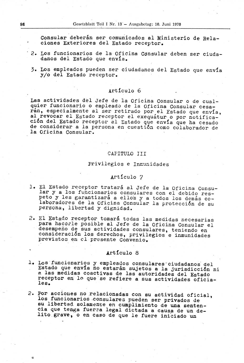 Gesetzblatt (GBl.) der Deutschen Demokratischen Republik (DDR) Teil Ⅰ 1970, Seite 86 (GBl. DDR Ⅰ 1970, S. 86)