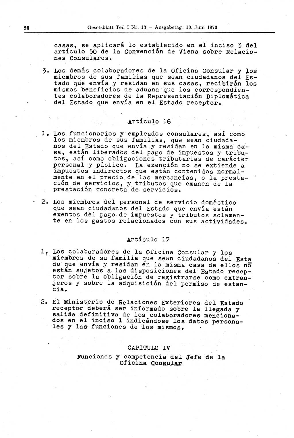 Gesetzblatt (GBl.) der Deutschen Demokratischen Republik (DDR) Teil Ⅰ 1970, Seite 90 (GBl. DDR Ⅰ 1970, S. 90)