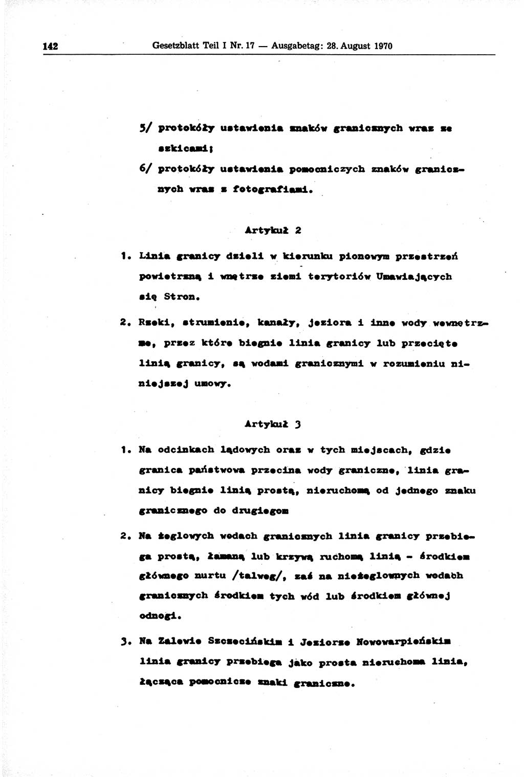 Gesetzblatt (GBl.) der Deutschen Demokratischen Republik (DDR) Teil Ⅰ 1970, Seite 142 (GBl. DDR Ⅰ 1970, S. 142)