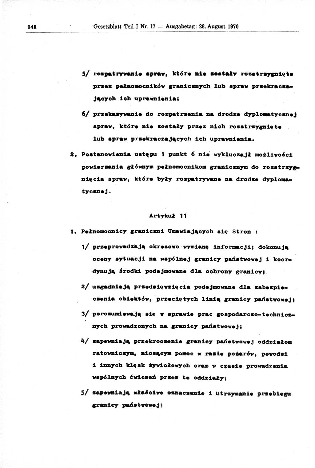Gesetzblatt (GBl.) der Deutschen Demokratischen Republik (DDR) Teil Ⅰ 1970, Seite 148 (GBl. DDR Ⅰ 1970, S. 148)