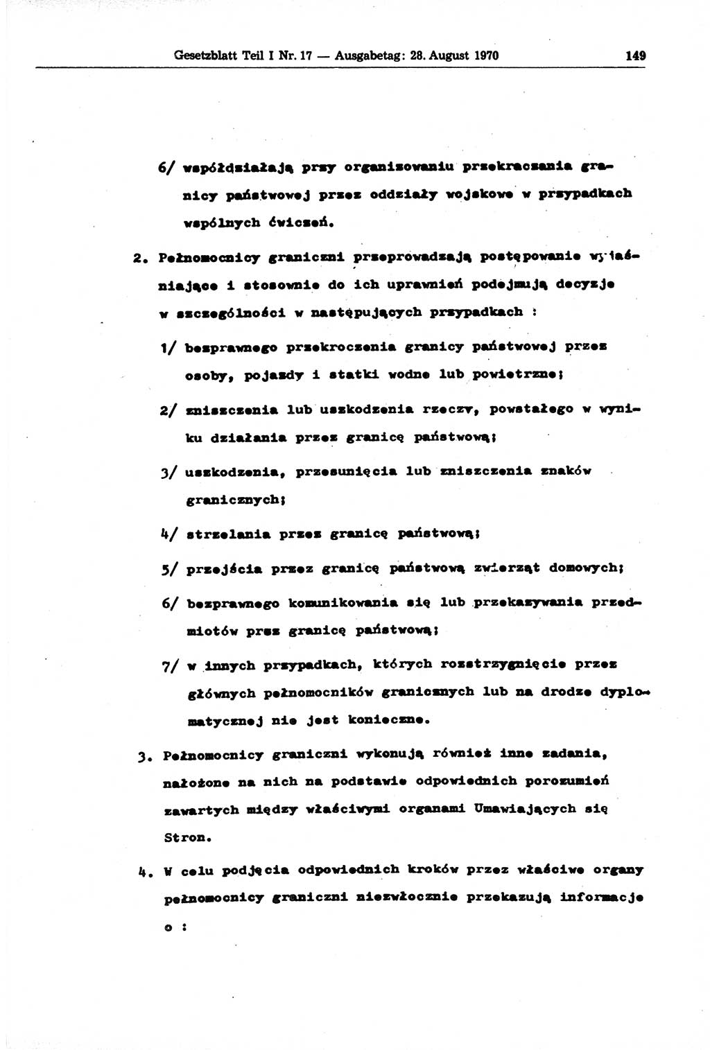 Gesetzblatt (GBl.) der Deutschen Demokratischen Republik (DDR) Teil Ⅰ 1970, Seite 149 (GBl. DDR Ⅰ 1970, S. 149)