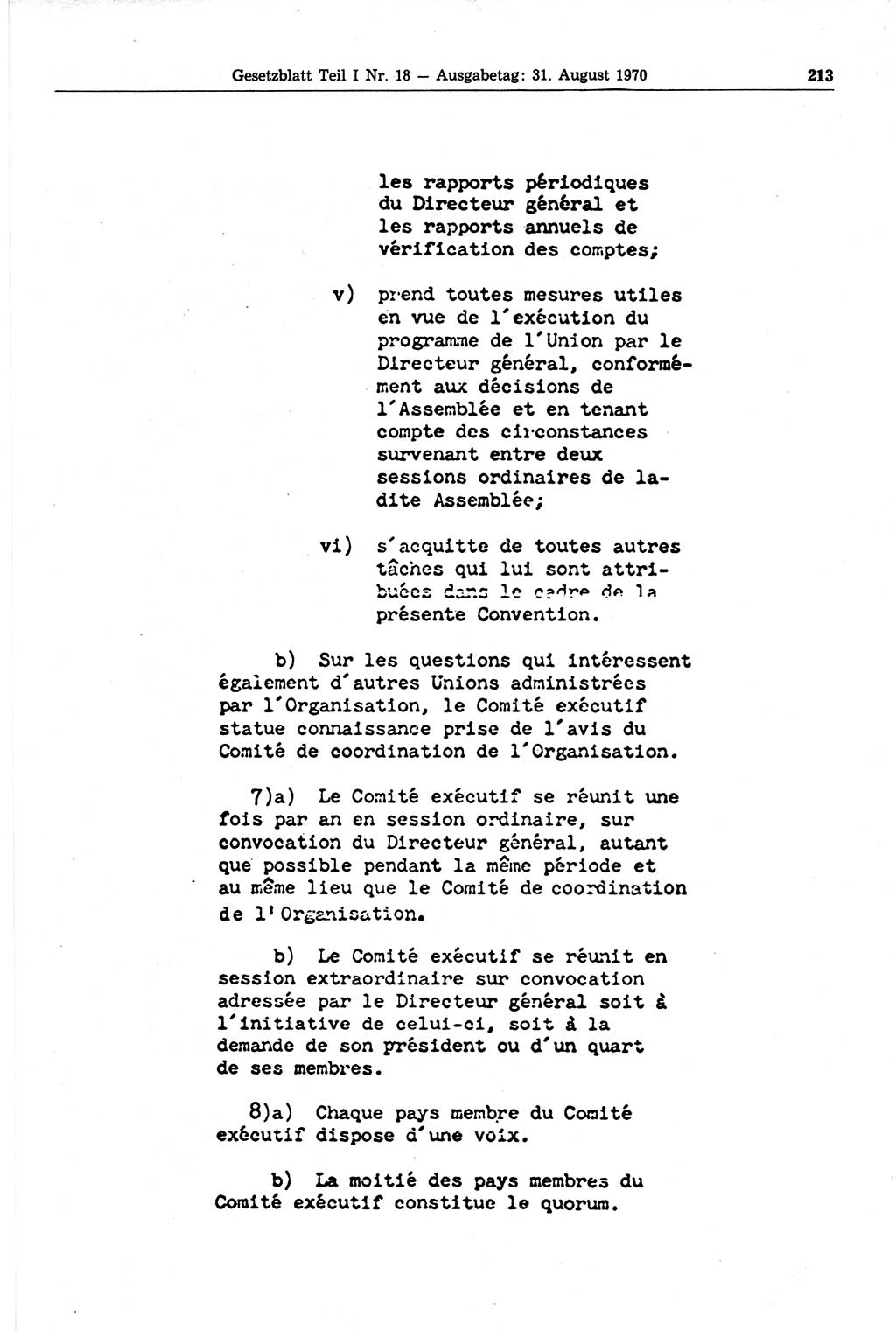 Gesetzblatt (GBl.) der Deutschen Demokratischen Republik (DDR) Teil Ⅰ 1970, Seite 213 (GBl. DDR Ⅰ 1970, S. 213)