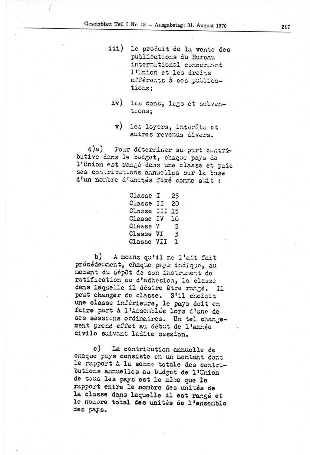 Gesetzblatt (GBl.) der Deutschen Demokratischen Republik (DDR) Teil Ⅰ 1970, Seite 217 (GBl. DDR Ⅰ 1970, S. 217)