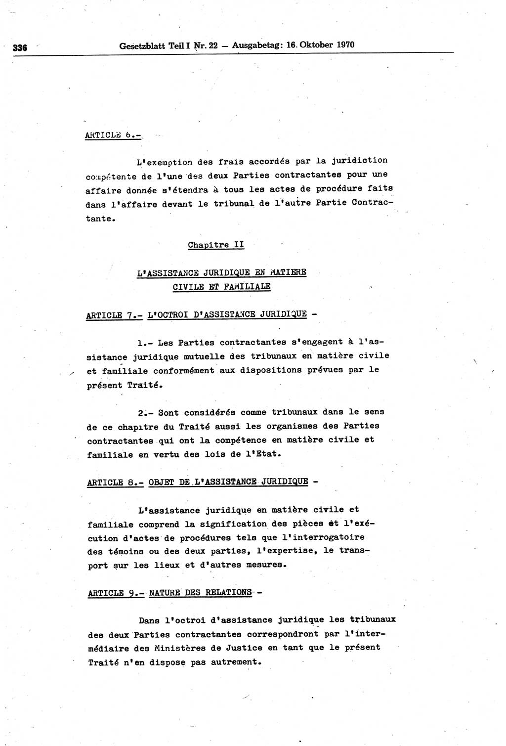 Gesetzblatt (GBl.) der Deutschen Demokratischen Republik (DDR) Teil Ⅰ 1970, Seite 336 (GBl. DDR Ⅰ 1970, S. 336)