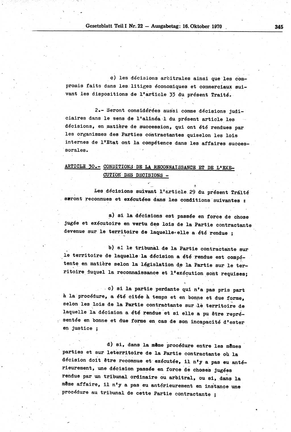 Gesetzblatt (GBl.) der Deutschen Demokratischen Republik (DDR) Teil Ⅰ 1970, Seite 345 (GBl. DDR Ⅰ 1970, S. 345)