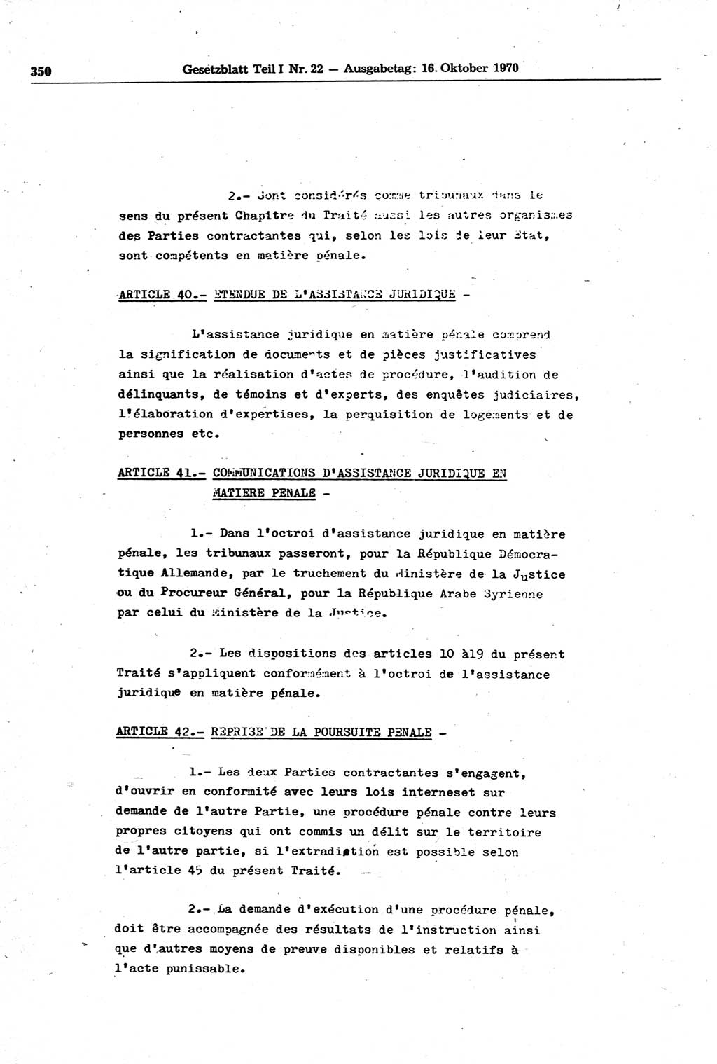 Gesetzblatt (GBl.) der Deutschen Demokratischen Republik (DDR) Teil Ⅰ 1970, Seite 350 (GBl. DDR Ⅰ 1970, S. 350)