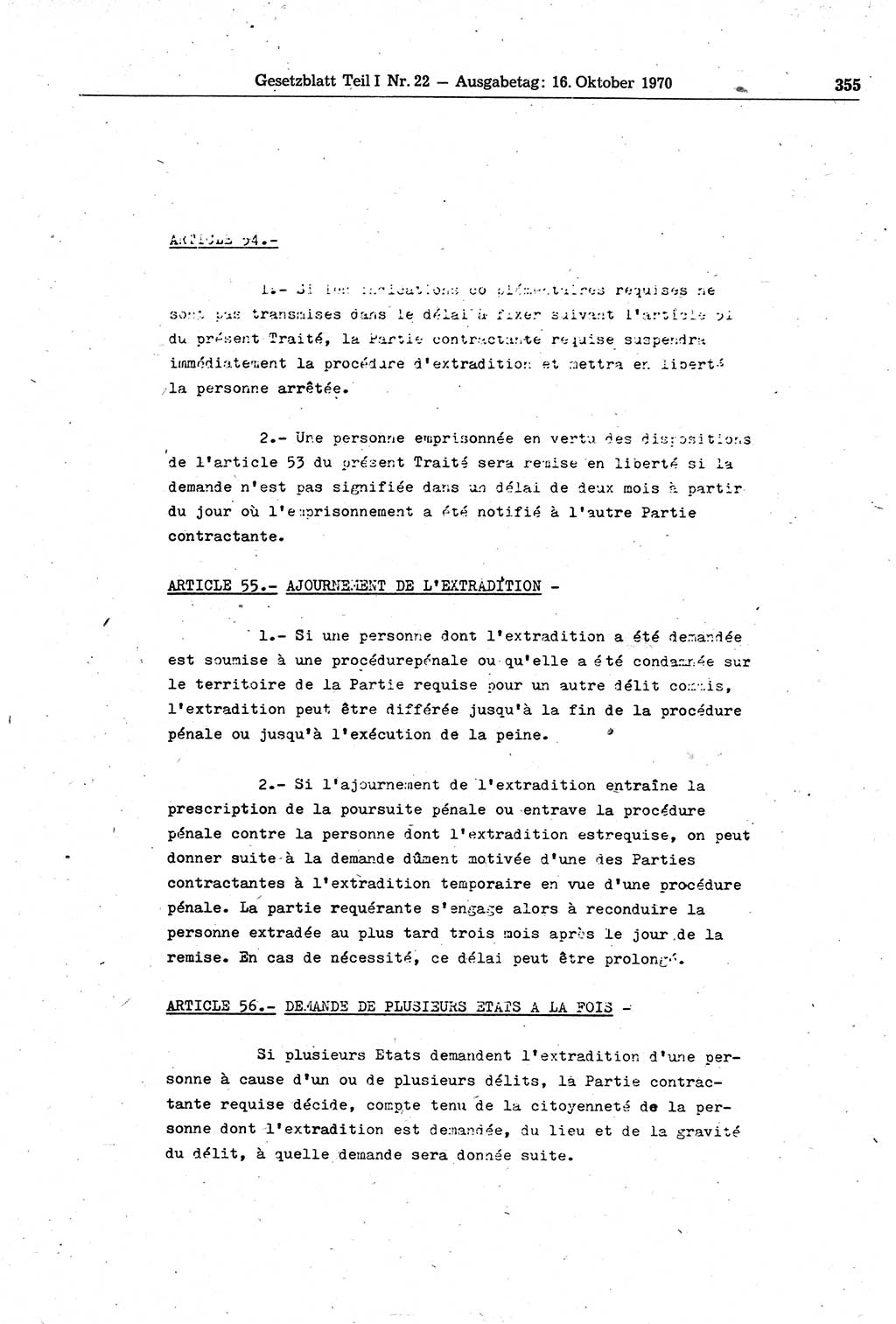 Gesetzblatt (GBl.) der Deutschen Demokratischen Republik (DDR) Teil Ⅰ 1970, Seite 355 (GBl. DDR Ⅰ 1970, S. 355)