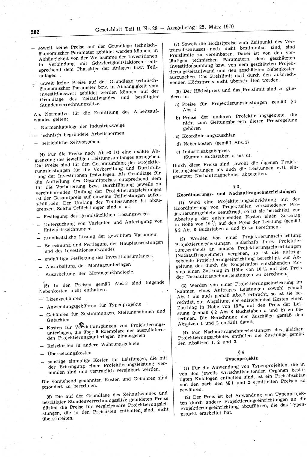 Gesetzblatt (GBl.) der Deutschen Demokratischen Republik (DDR) Teil ⅠⅠ 1970, Seite 202 (GBl. DDR ⅠⅠ 1970, S. 202)