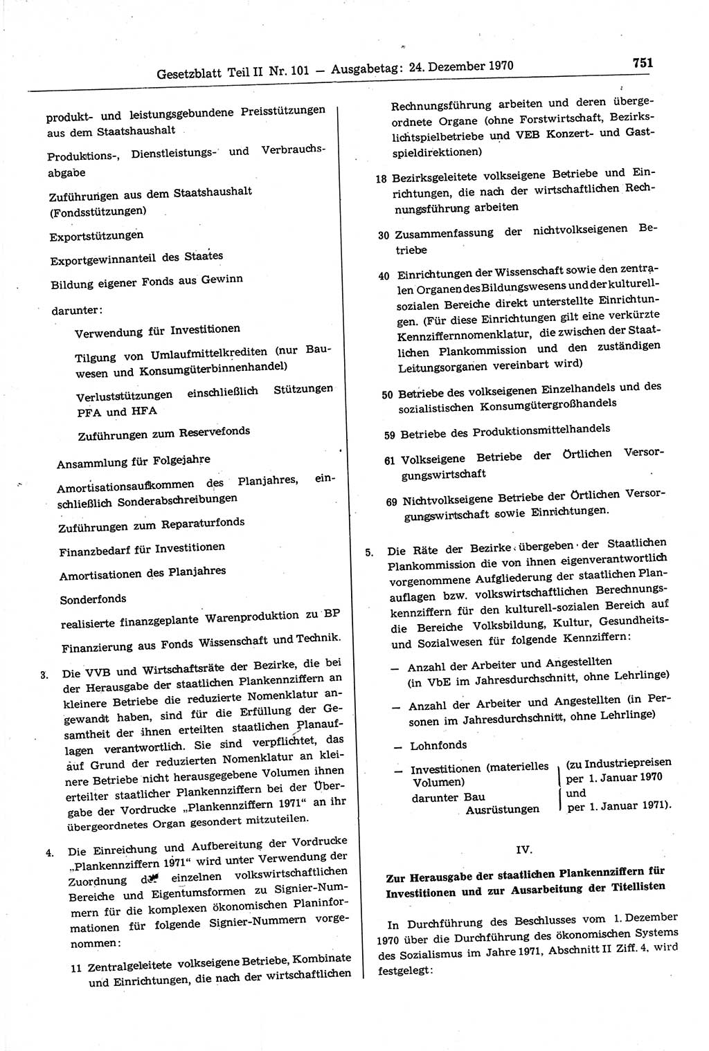 Gesetzblatt (GBl.) der Deutschen Demokratischen Republik (DDR) Teil ⅠⅠ 1970, Seite 751 (GBl. DDR ⅠⅠ 1970, S. 751)