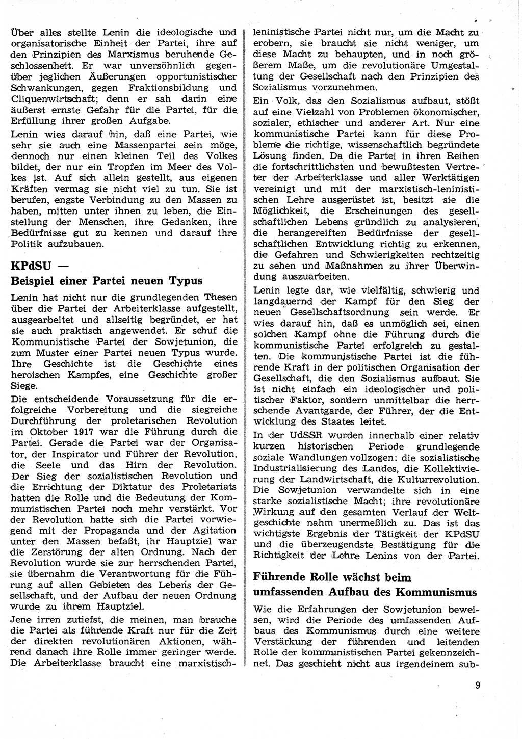 Neuer Weg (NW), Organ des Zentralkomitees (ZK) der SED (Sozialistische Einheitspartei Deutschlands) für Fragen des Parteilebens, 25. Jahrgang [Deutsche Demokratische Republik (DDR)] 1970, Seite 9 (NW ZK SED DDR 1970, S. 9)