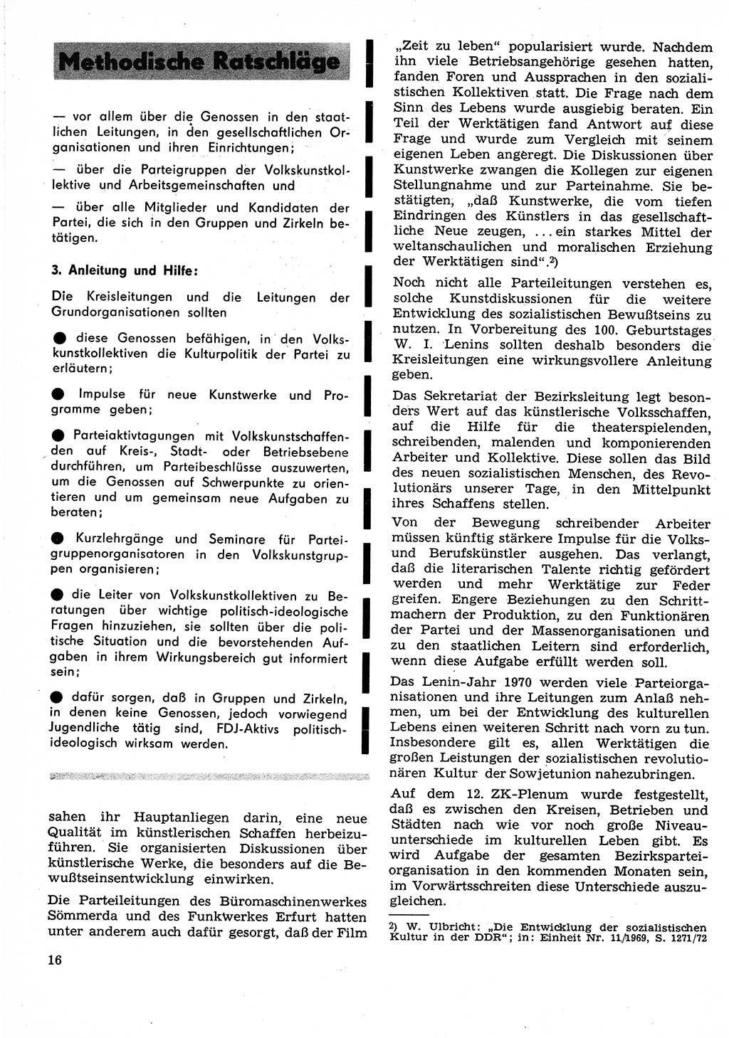 Neuer Weg (NW), Organ des Zentralkomitees (ZK) der SED (Sozialistische Einheitspartei Deutschlands) für Fragen des Parteilebens, 25. Jahrgang [Deutsche Demokratische Republik (DDR)] 1970, Seite 16 (NW ZK SED DDR 1970, S. 16)