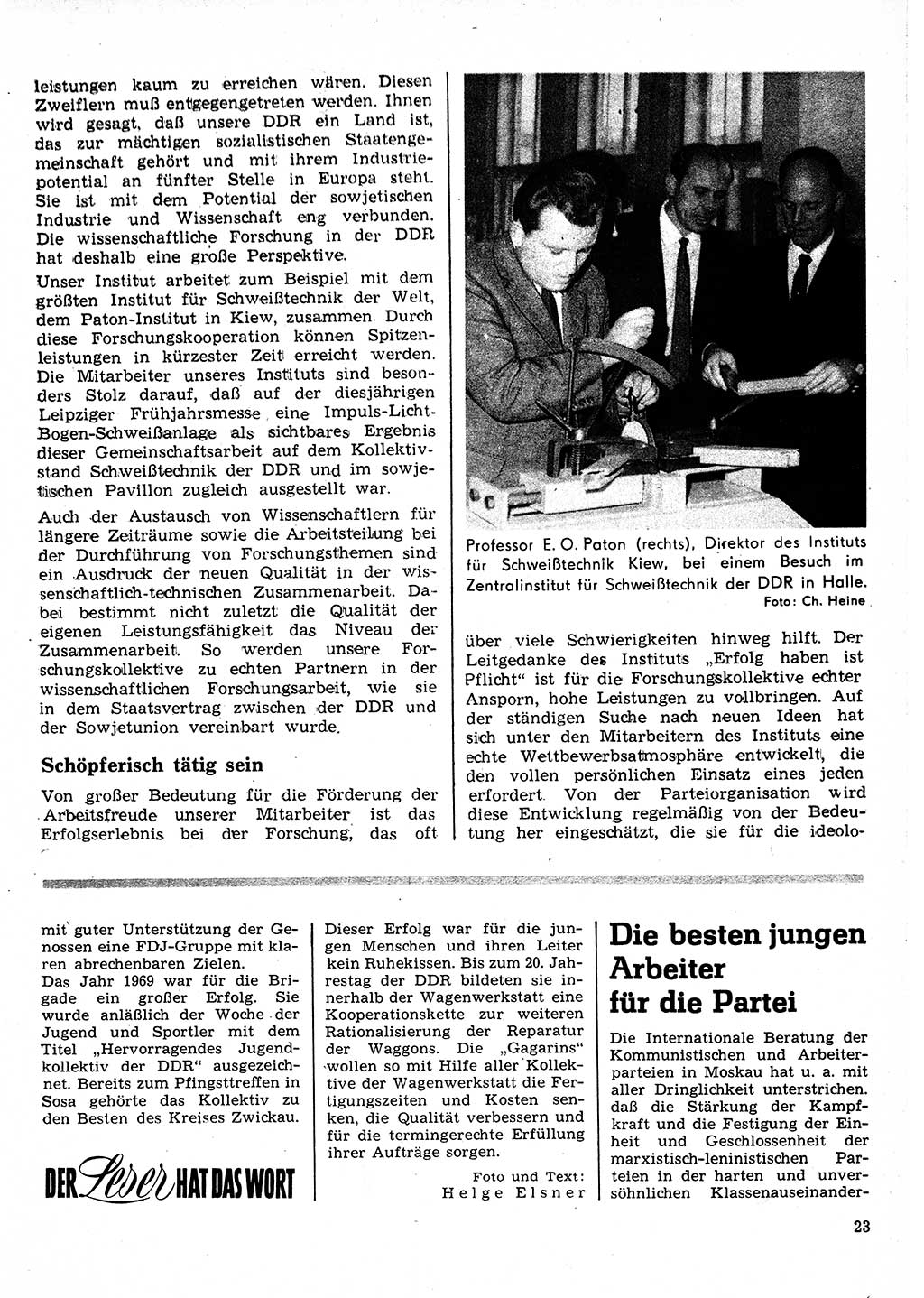 Neuer Weg (NW), Organ des Zentralkomitees (ZK) der SED (Sozialistische Einheitspartei Deutschlands) für Fragen des Parteilebens, 25. Jahrgang [Deutsche Demokratische Republik (DDR)] 1970, Seite 23 (NW ZK SED DDR 1970, S. 23)