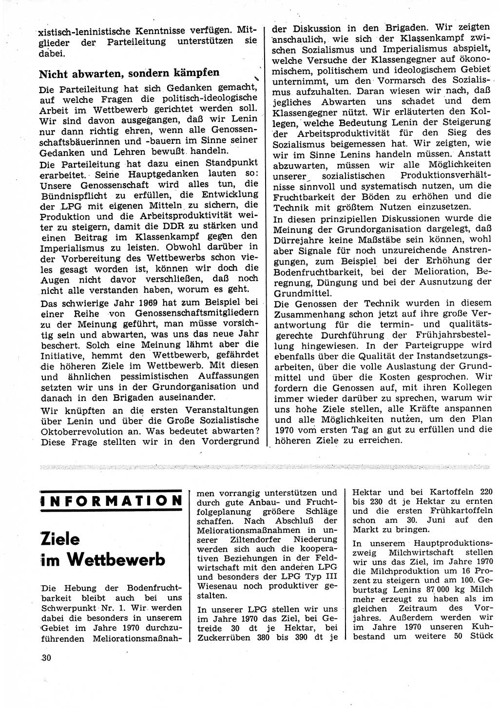 Neuer Weg (NW), Organ des Zentralkomitees (ZK) der SED (Sozialistische Einheitspartei Deutschlands) für Fragen des Parteilebens, 25. Jahrgang [Deutsche Demokratische Republik (DDR)] 1970, Seite 30 (NW ZK SED DDR 1970, S. 30)