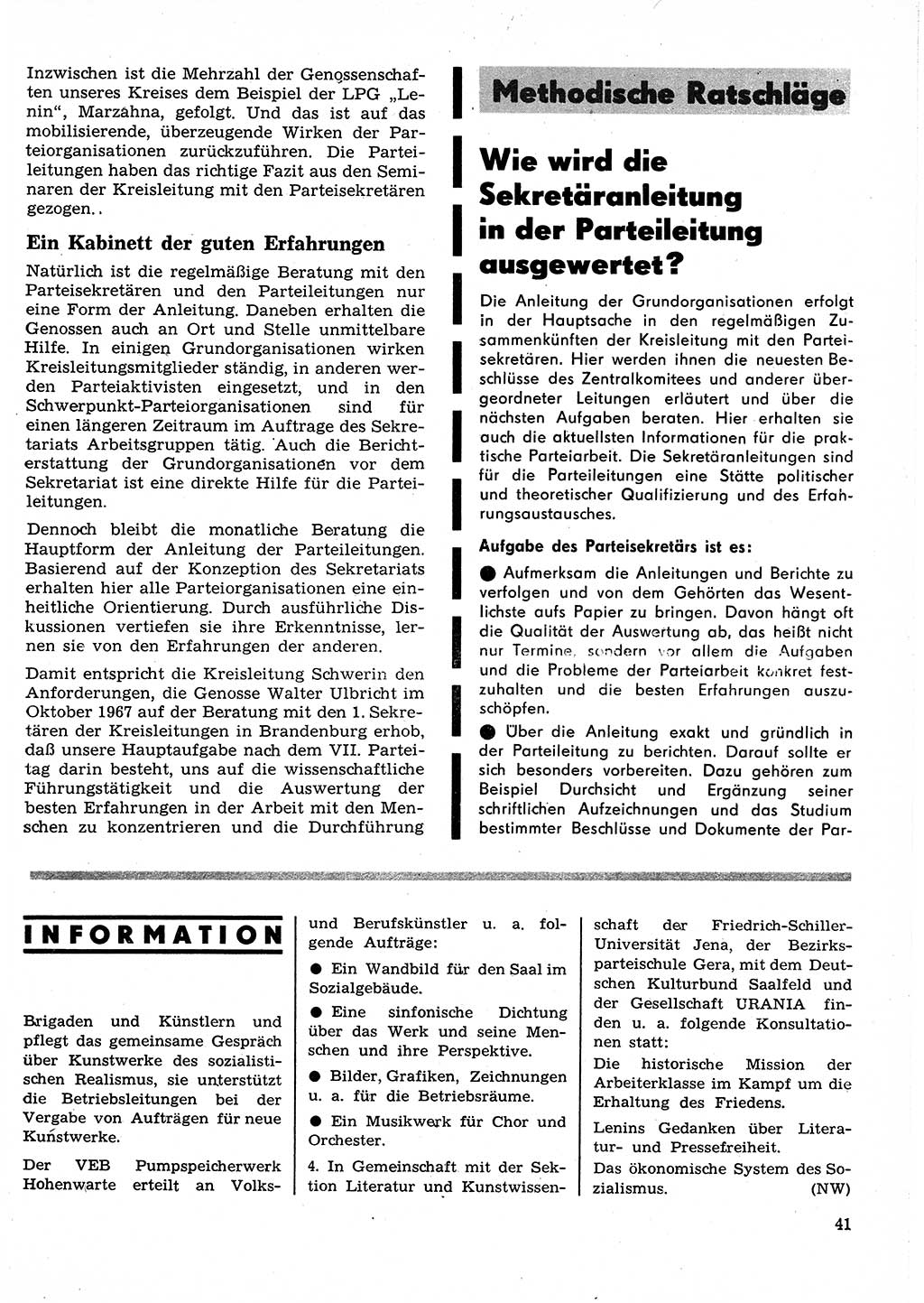 Neuer Weg (NW), Organ des Zentralkomitees (ZK) der SED (Sozialistische Einheitspartei Deutschlands) für Fragen des Parteilebens, 25. Jahrgang [Deutsche Demokratische Republik (DDR)] 1970, Seite 41 (NW ZK SED DDR 1970, S. 41)