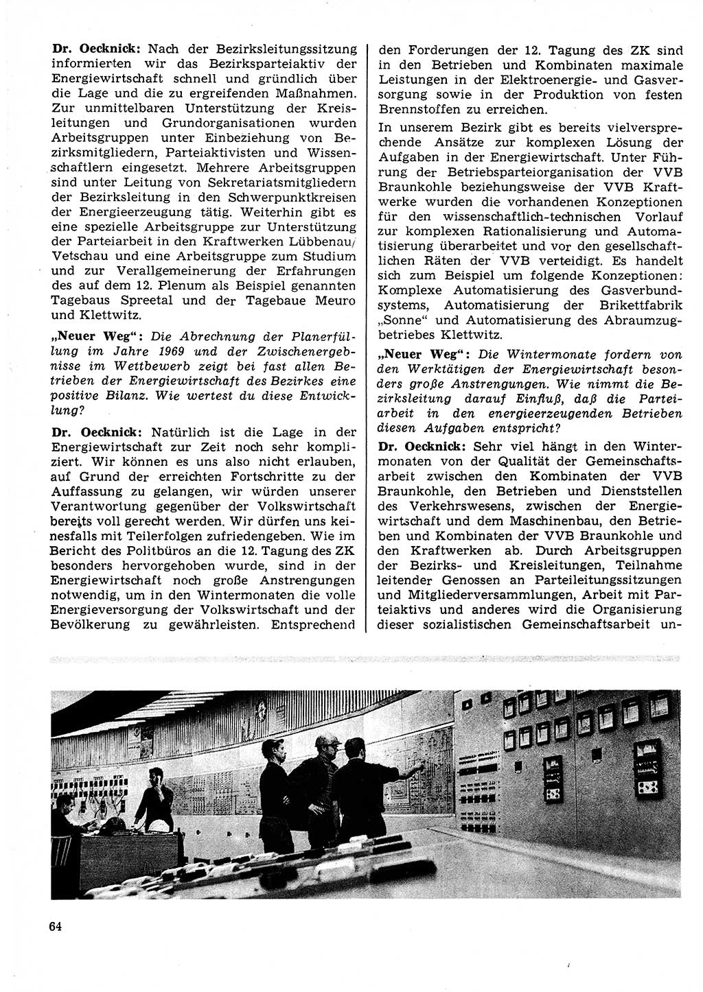 Neuer Weg (NW), Organ des Zentralkomitees (ZK) der SED (Sozialistische Einheitspartei Deutschlands) für Fragen des Parteilebens, 25. Jahrgang [Deutsche Demokratische Republik (DDR)] 1970, Seite 64 (NW ZK SED DDR 1970, S. 64)
