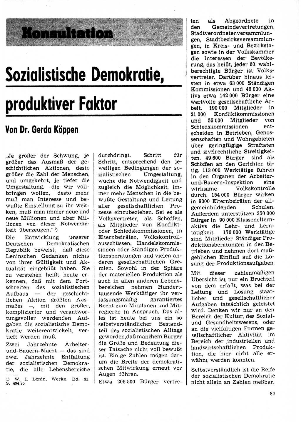 Neuer Weg (NW), Organ des Zentralkomitees (ZK) der SED (Sozialistische Einheitspartei Deutschlands) für Fragen des Parteilebens, 25. Jahrgang [Deutsche Demokratische Republik (DDR)] 1970, Seite 87 (NW ZK SED DDR 1970, S. 87)