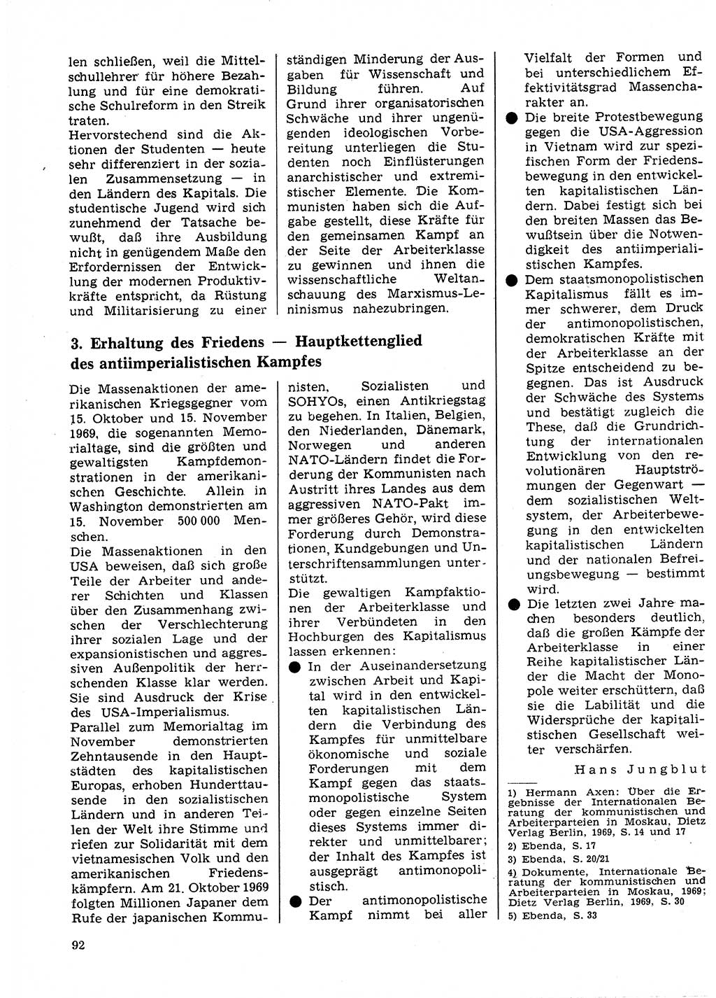 Neuer Weg (NW), Organ des Zentralkomitees (ZK) der SED (Sozialistische Einheitspartei Deutschlands) für Fragen des Parteilebens, 25. Jahrgang [Deutsche Demokratische Republik (DDR)] 1970, Seite 92 (NW ZK SED DDR 1970, S. 92)