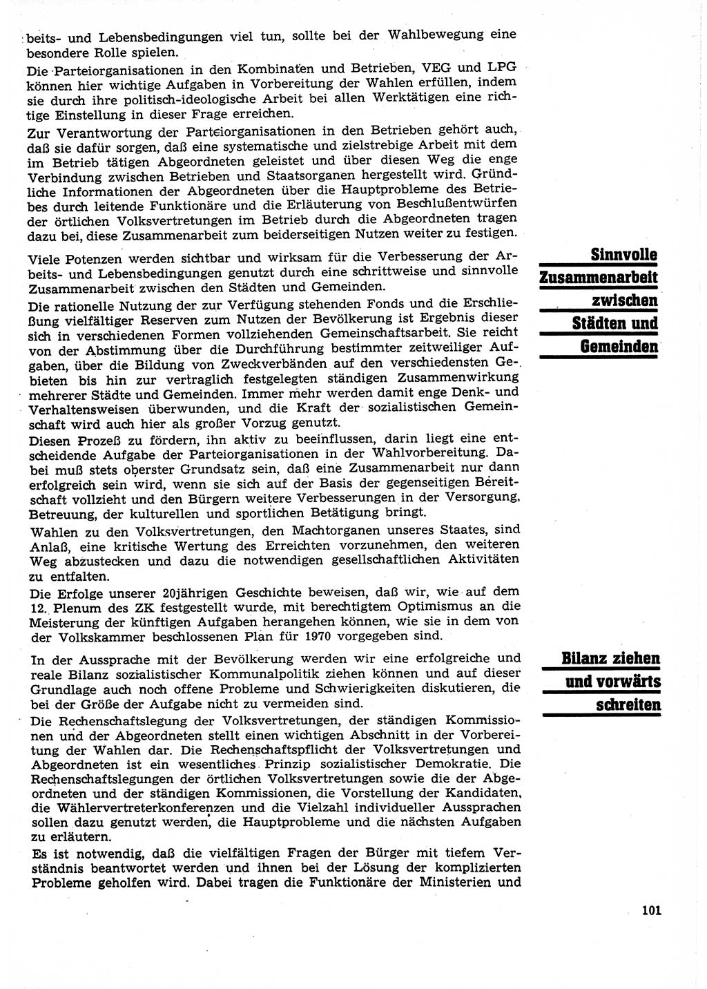 Neuer Weg (NW), Organ des Zentralkomitees (ZK) der SED (Sozialistische Einheitspartei Deutschlands) für Fragen des Parteilebens, 25. Jahrgang [Deutsche Demokratische Republik (DDR)] 1970, Seite 101 (NW ZK SED DDR 1970, S. 101)