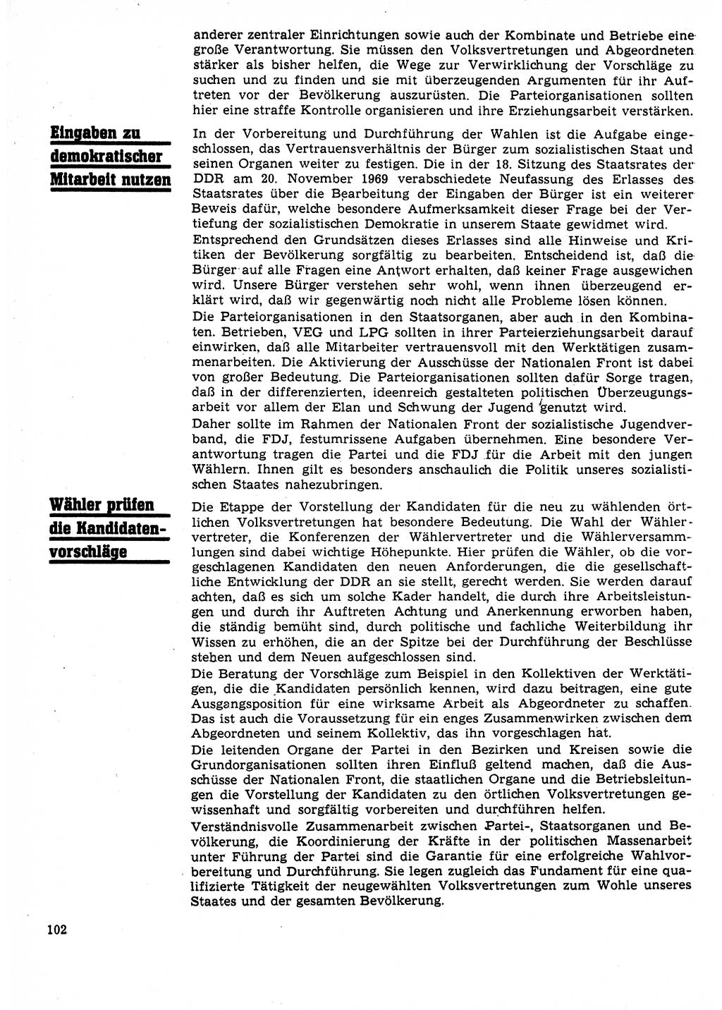 Neuer Weg (NW), Organ des Zentralkomitees (ZK) der SED (Sozialistische Einheitspartei Deutschlands) für Fragen des Parteilebens, 25. Jahrgang [Deutsche Demokratische Republik (DDR)] 1970, Seite 102 (NW ZK SED DDR 1970, S. 102)