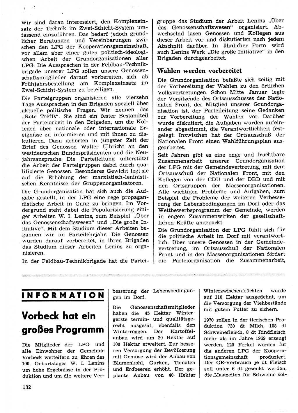 Neuer Weg (NW), Organ des Zentralkomitees (ZK) der SED (Sozialistische Einheitspartei Deutschlands) für Fragen des Parteilebens, 25. Jahrgang [Deutsche Demokratische Republik (DDR)] 1970, Seite 132 (NW ZK SED DDR 1970, S. 132)