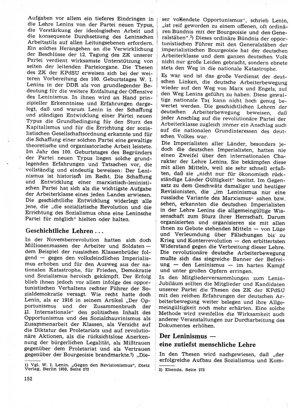 Neuer Weg (NW), Organ des Zentralkomitees (ZK) der SED (Sozialistische Einheitspartei Deutschlands) für Fragen des Parteilebens, 25. Jahrgang [Deutsche Demokratische Republik (DDR)] 1970, Seite 152 (NW ZK SED DDR 1970, S. 152)