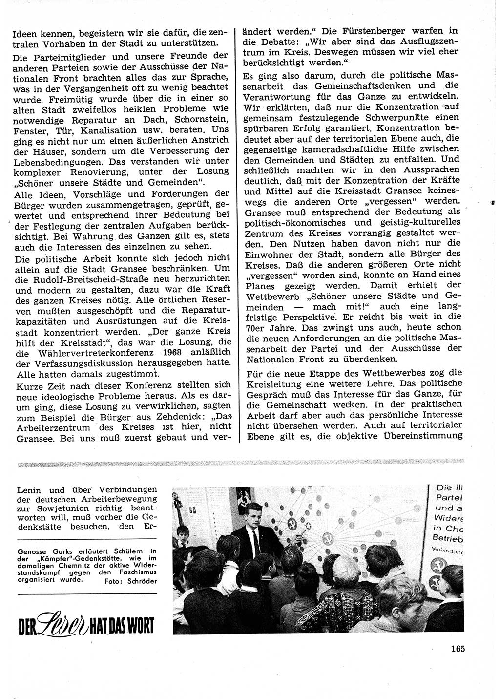 Neuer Weg (NW), Organ des Zentralkomitees (ZK) der SED (Sozialistische Einheitspartei Deutschlands) für Fragen des Parteilebens, 25. Jahrgang [Deutsche Demokratische Republik (DDR)] 1970, Seite 165 (NW ZK SED DDR 1970, S. 165)