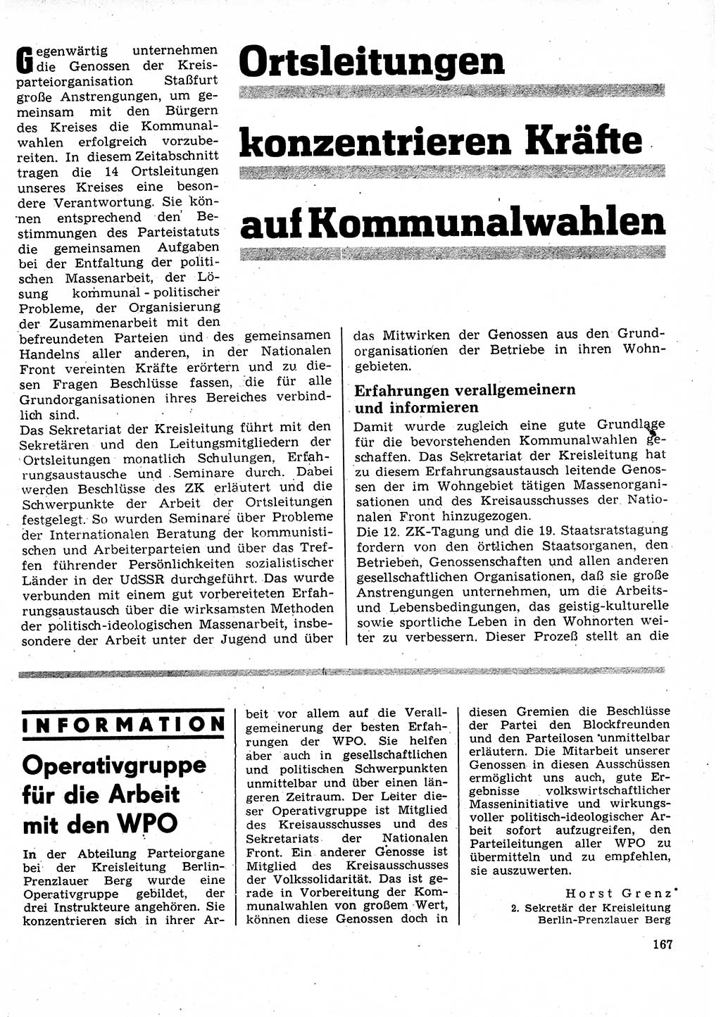 Neuer Weg (NW), Organ des Zentralkomitees (ZK) der SED (Sozialistische Einheitspartei Deutschlands) für Fragen des Parteilebens, 25. Jahrgang [Deutsche Demokratische Republik (DDR)] 1970, Seite 167 (NW ZK SED DDR 1970, S. 167)