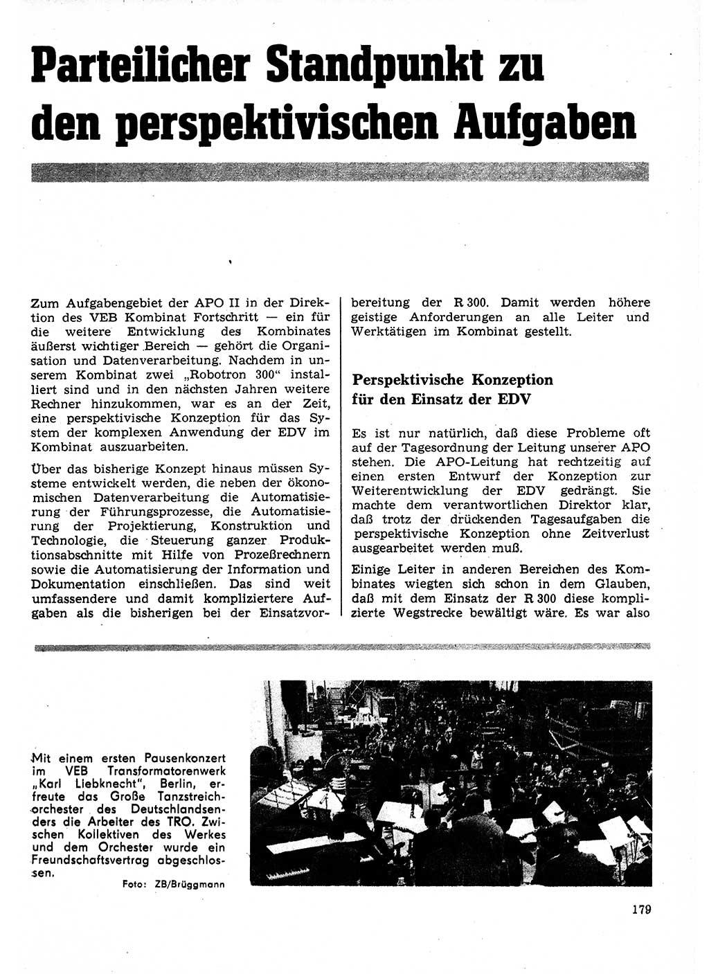 Neuer Weg (NW), Organ des Zentralkomitees (ZK) der SED (Sozialistische Einheitspartei Deutschlands) für Fragen des Parteilebens, 25. Jahrgang [Deutsche Demokratische Republik (DDR)] 1970, Seite 179 (NW ZK SED DDR 1970, S. 179)