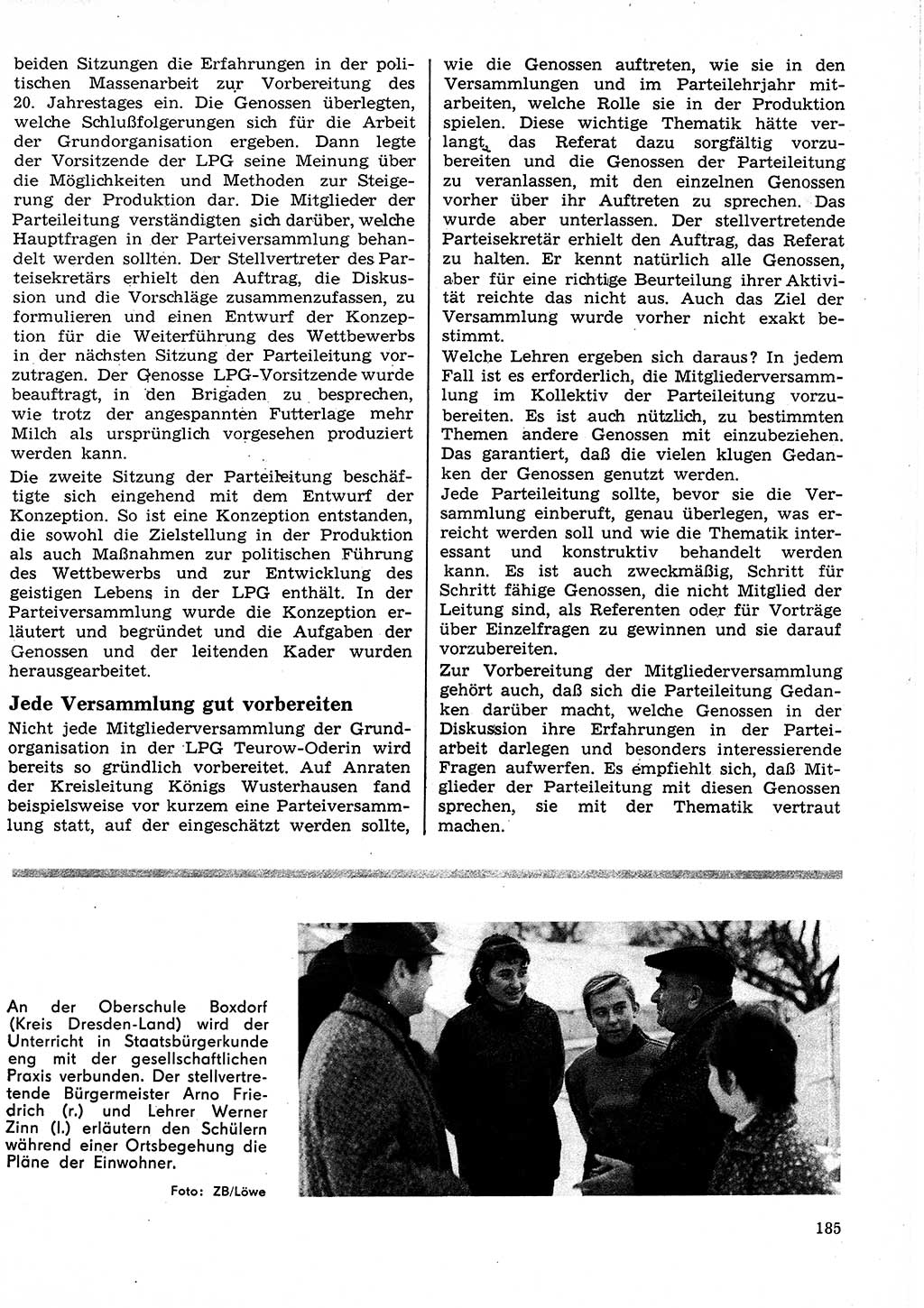 Neuer Weg (NW), Organ des Zentralkomitees (ZK) der SED (Sozialistische Einheitspartei Deutschlands) für Fragen des Parteilebens, 25. Jahrgang [Deutsche Demokratische Republik (DDR)] 1970, Seite 185 (NW ZK SED DDR 1970, S. 185)