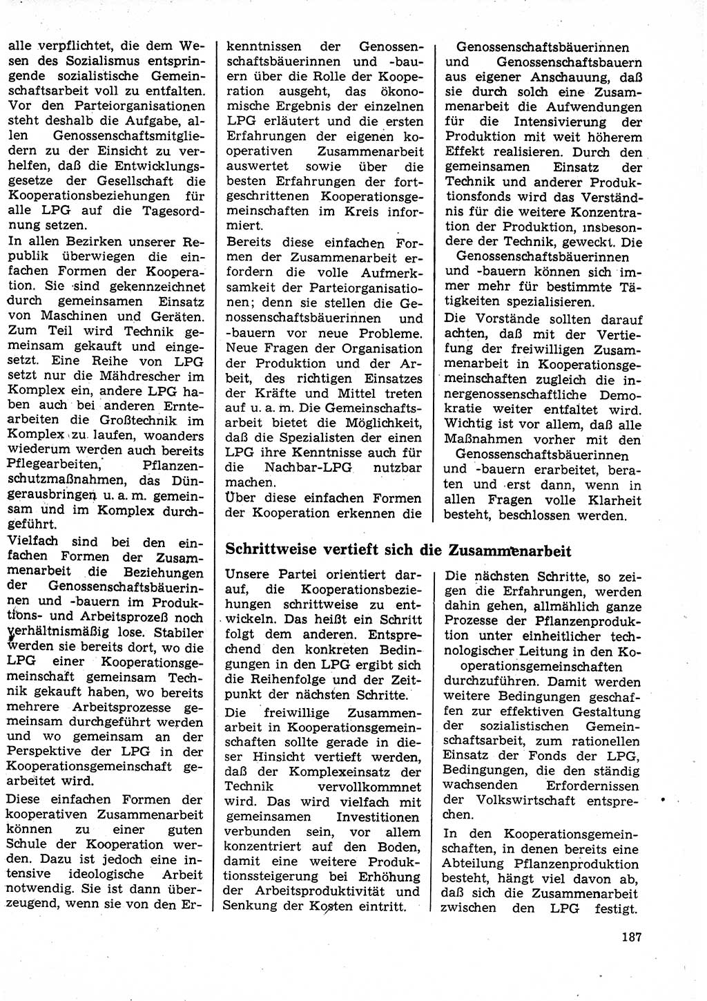Neuer Weg (NW), Organ des Zentralkomitees (ZK) der SED (Sozialistische Einheitspartei Deutschlands) für Fragen des Parteilebens, 25. Jahrgang [Deutsche Demokratische Republik (DDR)] 1970, Seite 187 (NW ZK SED DDR 1970, S. 187)