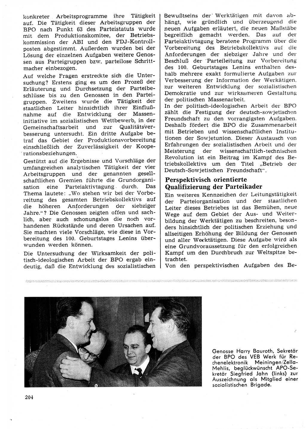 Neuer Weg (NW), Organ des Zentralkomitees (ZK) der SED (Sozialistische Einheitspartei Deutschlands) für Fragen des Parteilebens, 25. Jahrgang [Deutsche Demokratische Republik (DDR)] 1970, Seite 204 (NW ZK SED DDR 1970, S. 204)