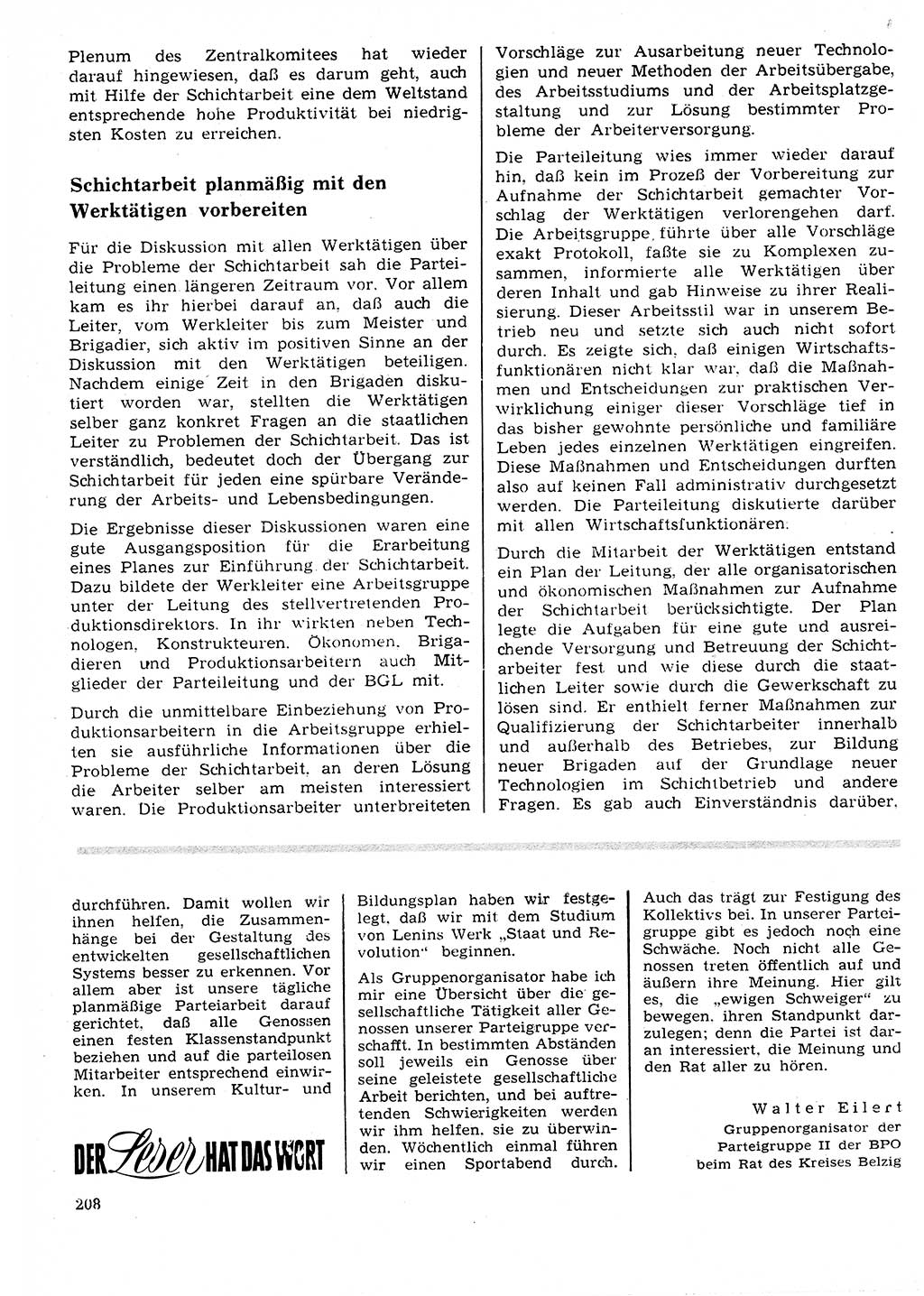 Neuer Weg (NW), Organ des Zentralkomitees (ZK) der SED (Sozialistische Einheitspartei Deutschlands) für Fragen des Parteilebens, 25. Jahrgang [Deutsche Demokratische Republik (DDR)] 1970, Seite 208 (NW ZK SED DDR 1970, S. 208)