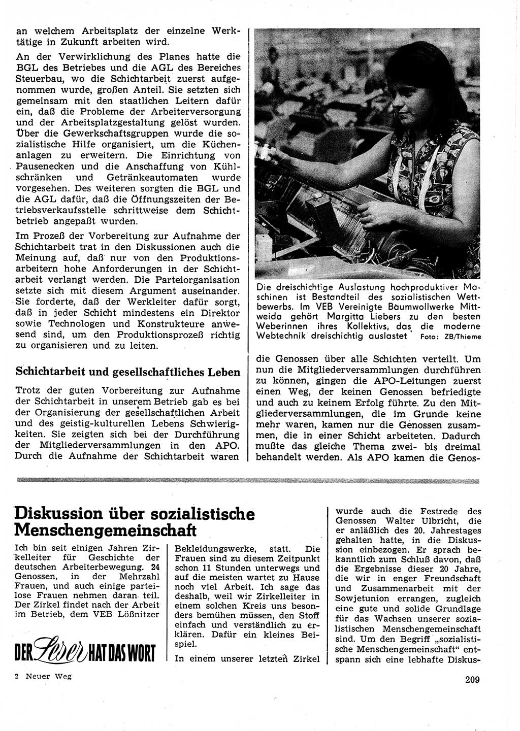Neuer Weg (NW), Organ des Zentralkomitees (ZK) der SED (Sozialistische Einheitspartei Deutschlands) für Fragen des Parteilebens, 25. Jahrgang [Deutsche Demokratische Republik (DDR)] 1970, Seite 209 (NW ZK SED DDR 1970, S. 209)