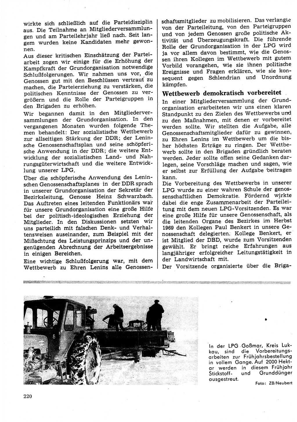 Neuer Weg (NW), Organ des Zentralkomitees (ZK) der SED (Sozialistische Einheitspartei Deutschlands) für Fragen des Parteilebens, 25. Jahrgang [Deutsche Demokratische Republik (DDR)] 1970, Seite 220 (NW ZK SED DDR 1970, S. 220)