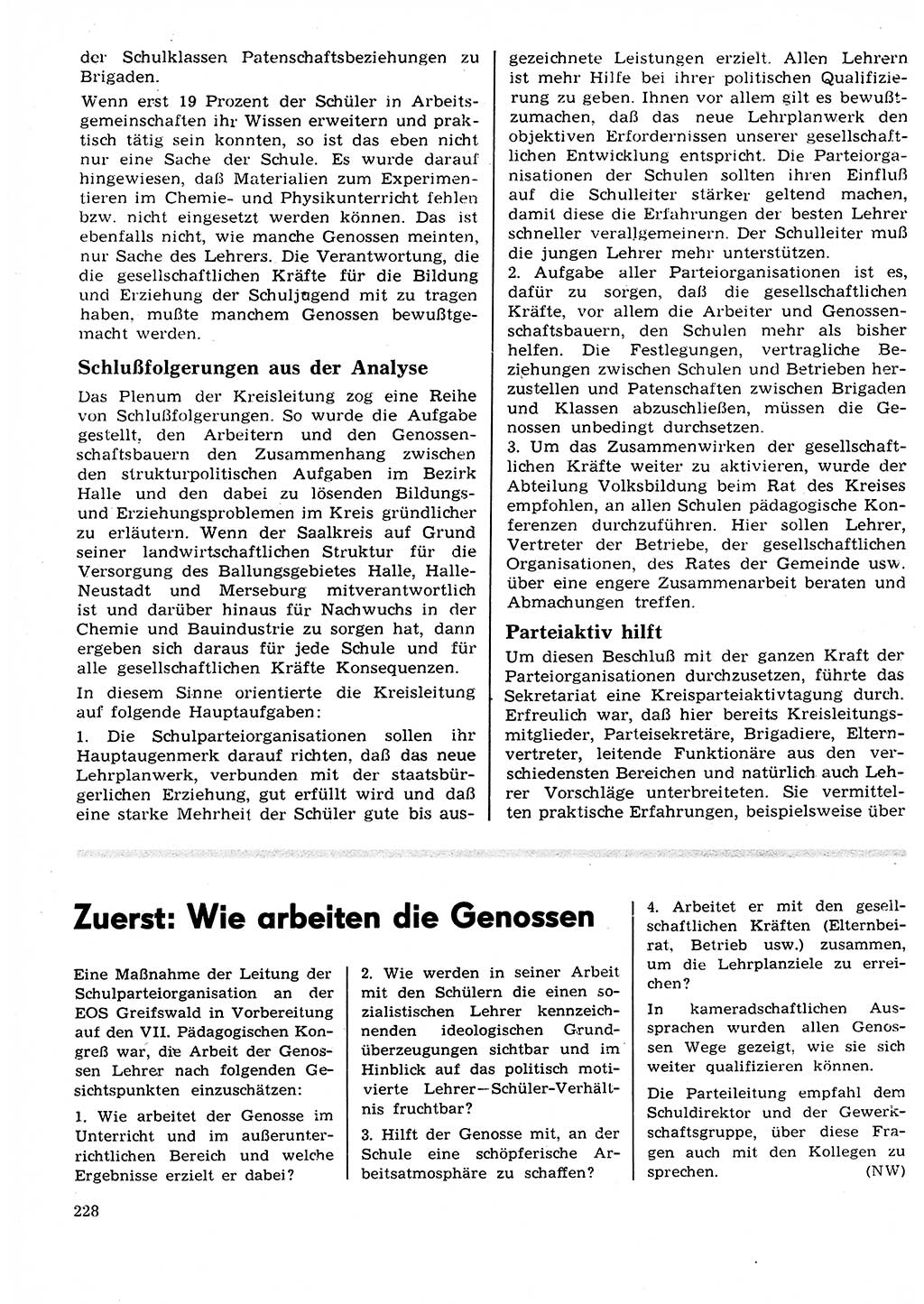 Neuer Weg (NW), Organ des Zentralkomitees (ZK) der SED (Sozialistische Einheitspartei Deutschlands) für Fragen des Parteilebens, 25. Jahrgang [Deutsche Demokratische Republik (DDR)] 1970, Seite 228 (NW ZK SED DDR 1970, S. 228)