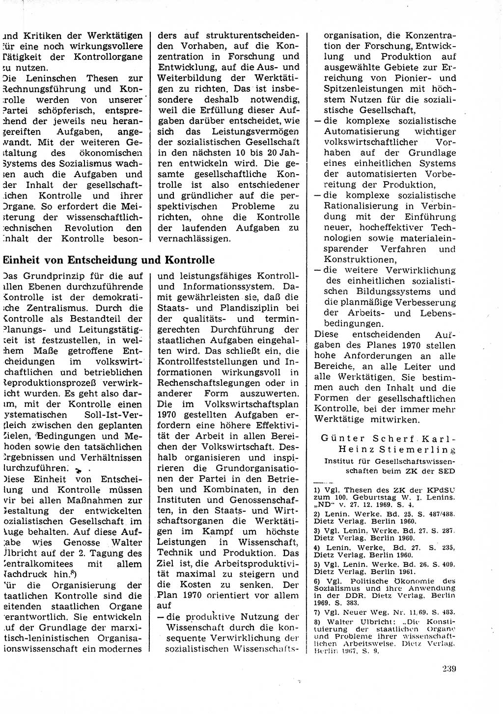 Neuer Weg (NW), Organ des Zentralkomitees (ZK) der SED (Sozialistische Einheitspartei Deutschlands) für Fragen des Parteilebens, 25. Jahrgang [Deutsche Demokratische Republik (DDR)] 1970, Seite 239 (NW ZK SED DDR 1970, S. 239)