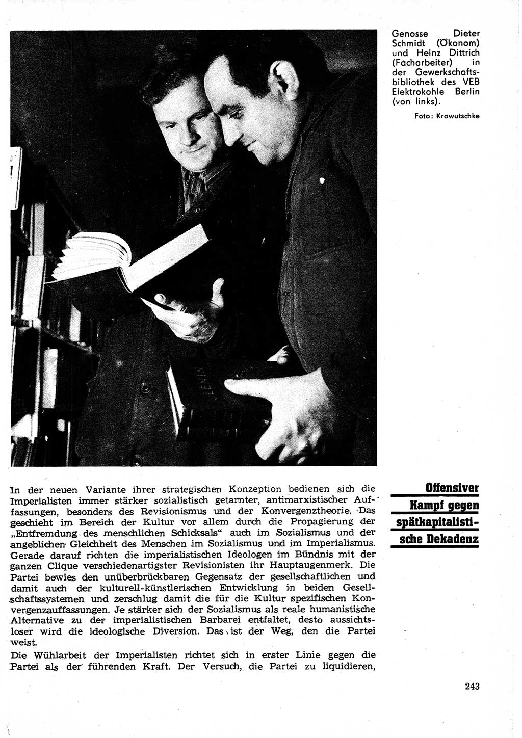 Neuer Weg (NW), Organ des Zentralkomitees (ZK) der SED (Sozialistische Einheitspartei Deutschlands) für Fragen des Parteilebens, 25. Jahrgang [Deutsche Demokratische Republik (DDR)] 1970, Seite 243 (NW ZK SED DDR 1970, S. 243)