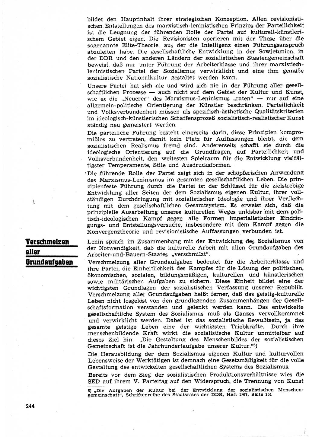 Neuer Weg (NW), Organ des Zentralkomitees (ZK) der SED (Sozialistische Einheitspartei Deutschlands) für Fragen des Parteilebens, 25. Jahrgang [Deutsche Demokratische Republik (DDR)] 1970, Seite 244 (NW ZK SED DDR 1970, S. 244)
