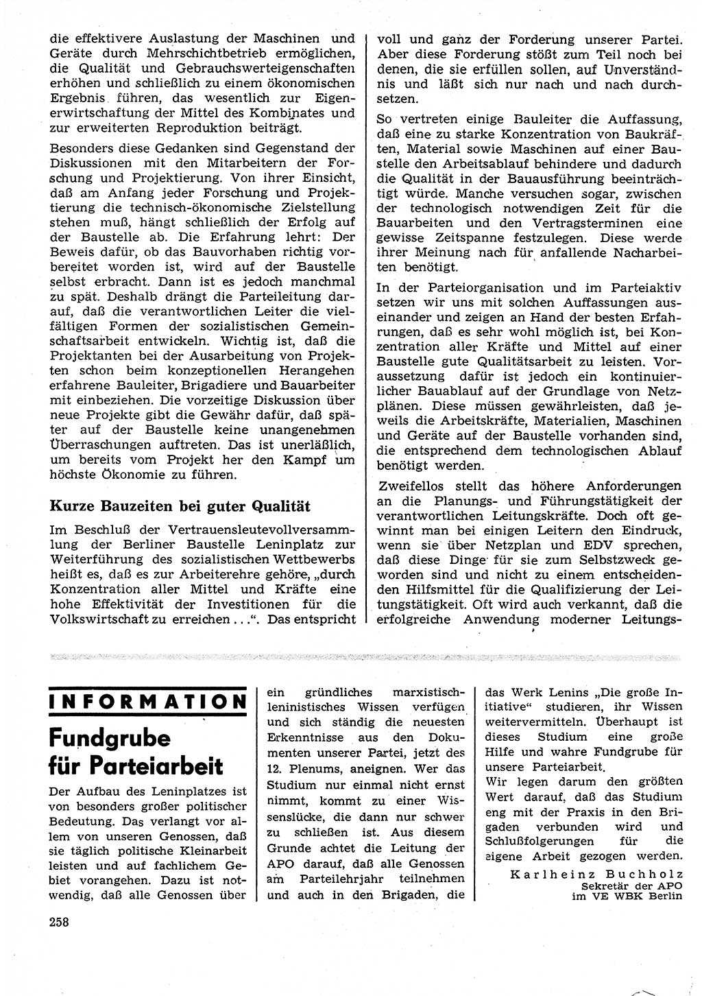 Neuer Weg (NW), Organ des Zentralkomitees (ZK) der SED (Sozialistische Einheitspartei Deutschlands) für Fragen des Parteilebens, 25. Jahrgang [Deutsche Demokratische Republik (DDR)] 1970, Seite 258 (NW ZK SED DDR 1970, S. 258)