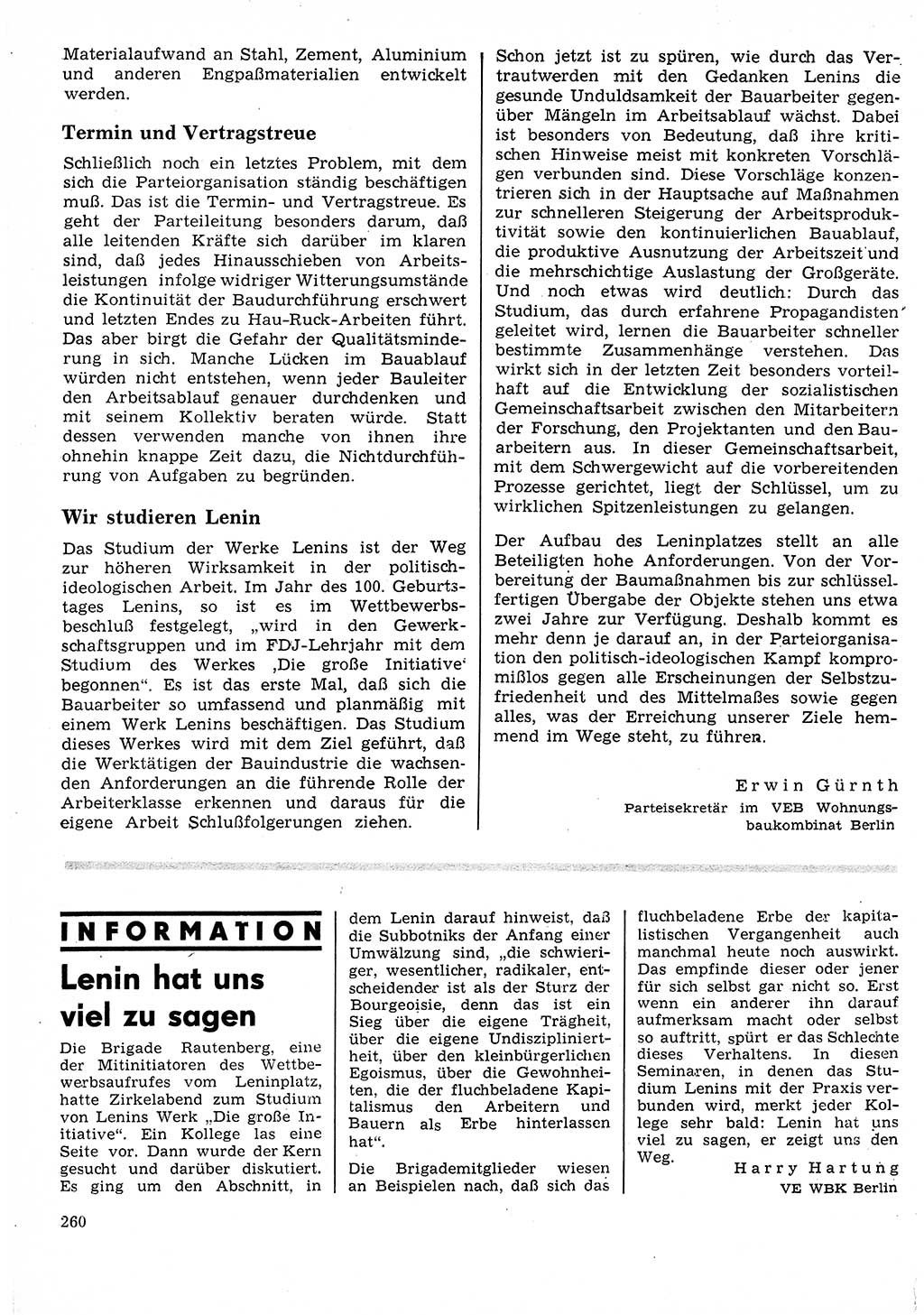 Neuer Weg (NW), Organ des Zentralkomitees (ZK) der SED (Sozialistische Einheitspartei Deutschlands) für Fragen des Parteilebens, 25. Jahrgang [Deutsche Demokratische Republik (DDR)] 1970, Seite 260 (NW ZK SED DDR 1970, S. 260)