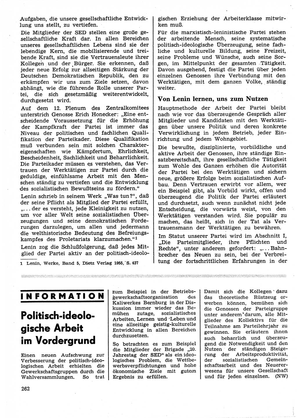 Neuer Weg (NW), Organ des Zentralkomitees (ZK) der SED (Sozialistische Einheitspartei Deutschlands) für Fragen des Parteilebens, 25. Jahrgang [Deutsche Demokratische Republik (DDR)] 1970, Seite 262 (NW ZK SED DDR 1970, S. 262)