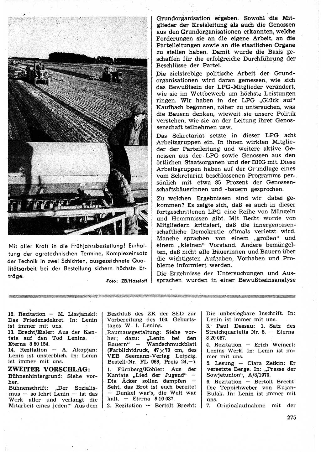 Neuer Weg (NW), Organ des Zentralkomitees (ZK) der SED (Sozialistische Einheitspartei Deutschlands) für Fragen des Parteilebens, 25. Jahrgang [Deutsche Demokratische Republik (DDR)] 1970, Seite 275 (NW ZK SED DDR 1970, S. 275)