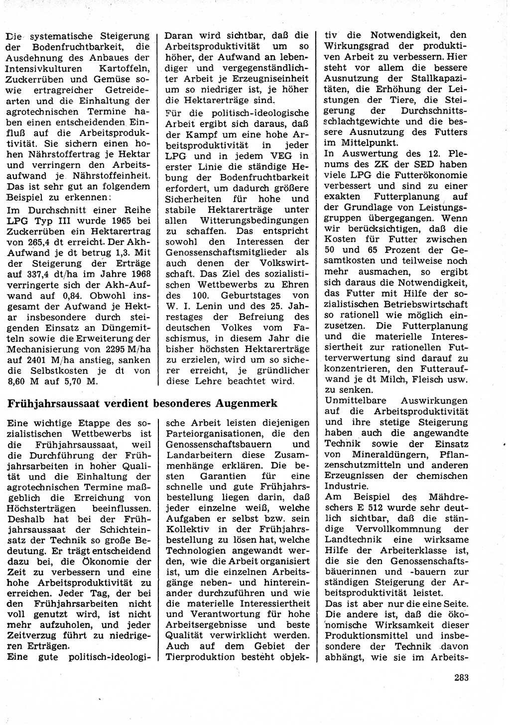Neuer Weg (NW), Organ des Zentralkomitees (ZK) der SED (Sozialistische Einheitspartei Deutschlands) für Fragen des Parteilebens, 25. Jahrgang [Deutsche Demokratische Republik (DDR)] 1970, Seite 283 (NW ZK SED DDR 1970, S. 283)