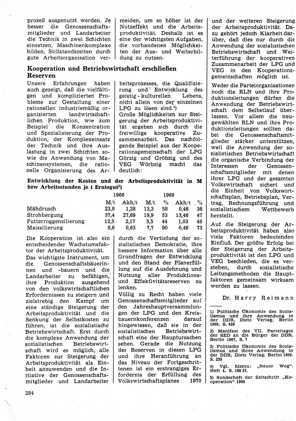 Neuer Weg (NW), Organ des Zentralkomitees (ZK) der SED (Sozialistische Einheitspartei Deutschlands) für Fragen des Parteilebens, 25. Jahrgang [Deutsche Demokratische Republik (DDR)] 1970, Seite 284 (NW ZK SED DDR 1970, S. 284)