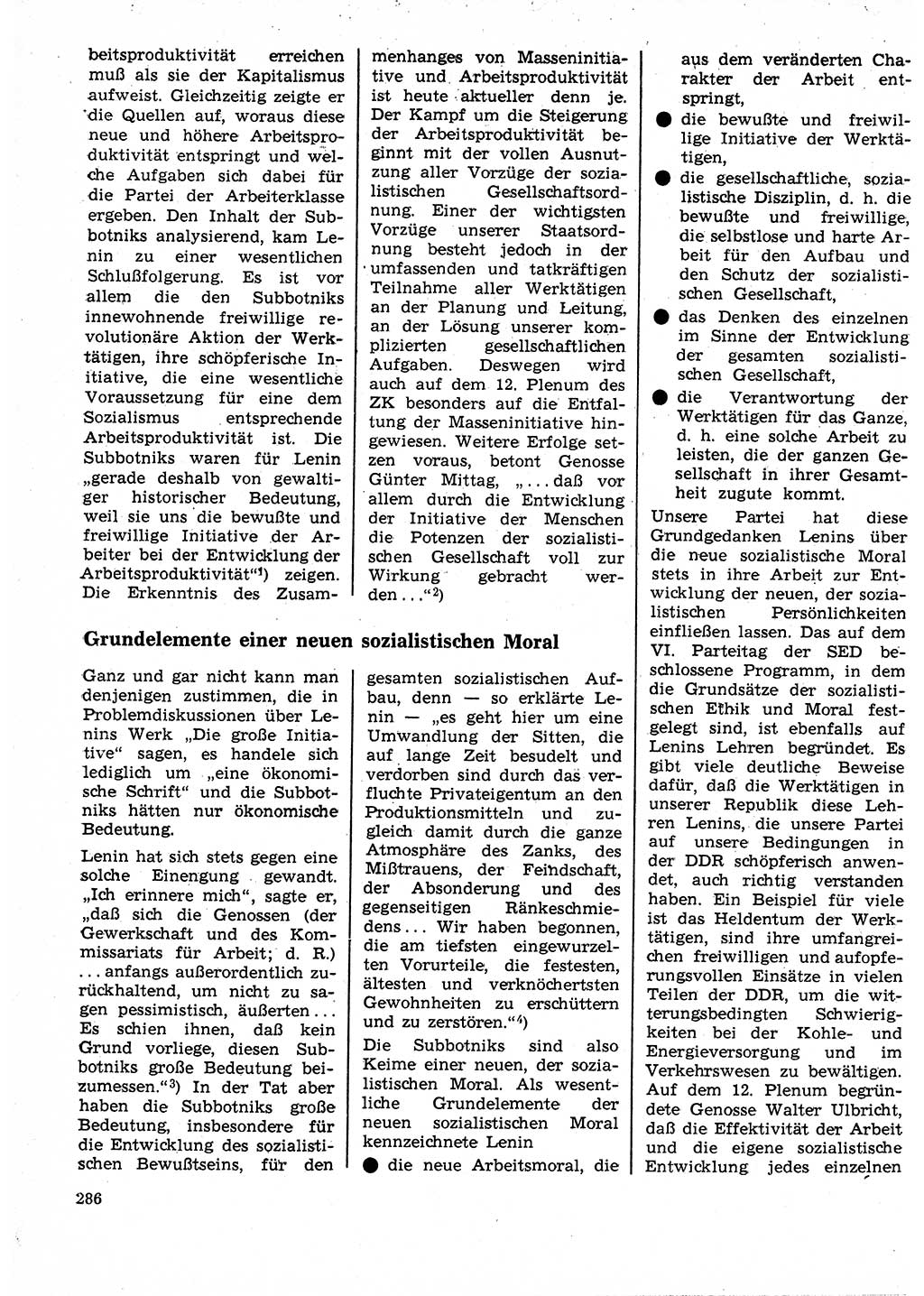 Neuer Weg (NW), Organ des Zentralkomitees (ZK) der SED (Sozialistische Einheitspartei Deutschlands) für Fragen des Parteilebens, 25. Jahrgang [Deutsche Demokratische Republik (DDR)] 1970, Seite 286 (NW ZK SED DDR 1970, S. 286)